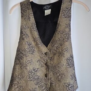 Chic Gold and Black Floral Women's Blouse